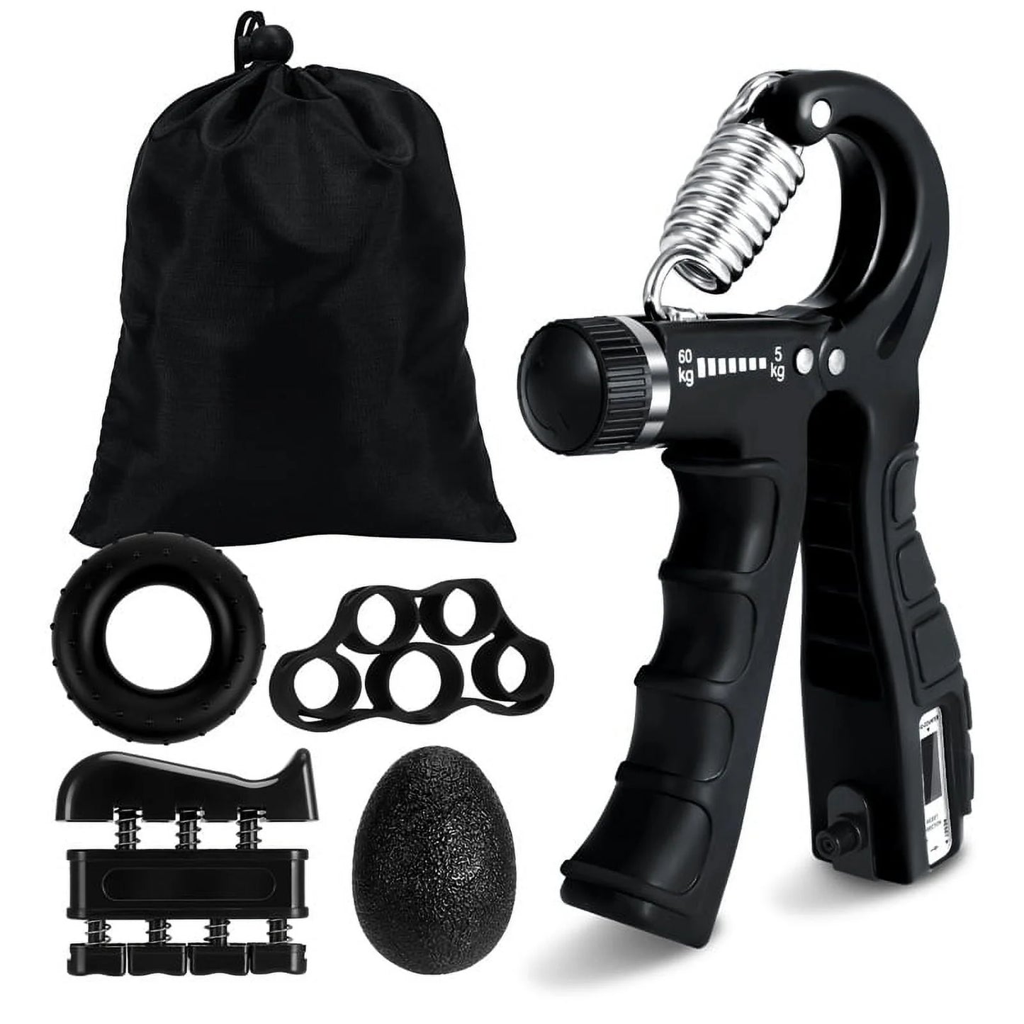 6-Piece Grip Strength Trainer Set – Adjustable Hand Gripper, Forearm & Finger Exercisers for Muscle Building & Recovery
