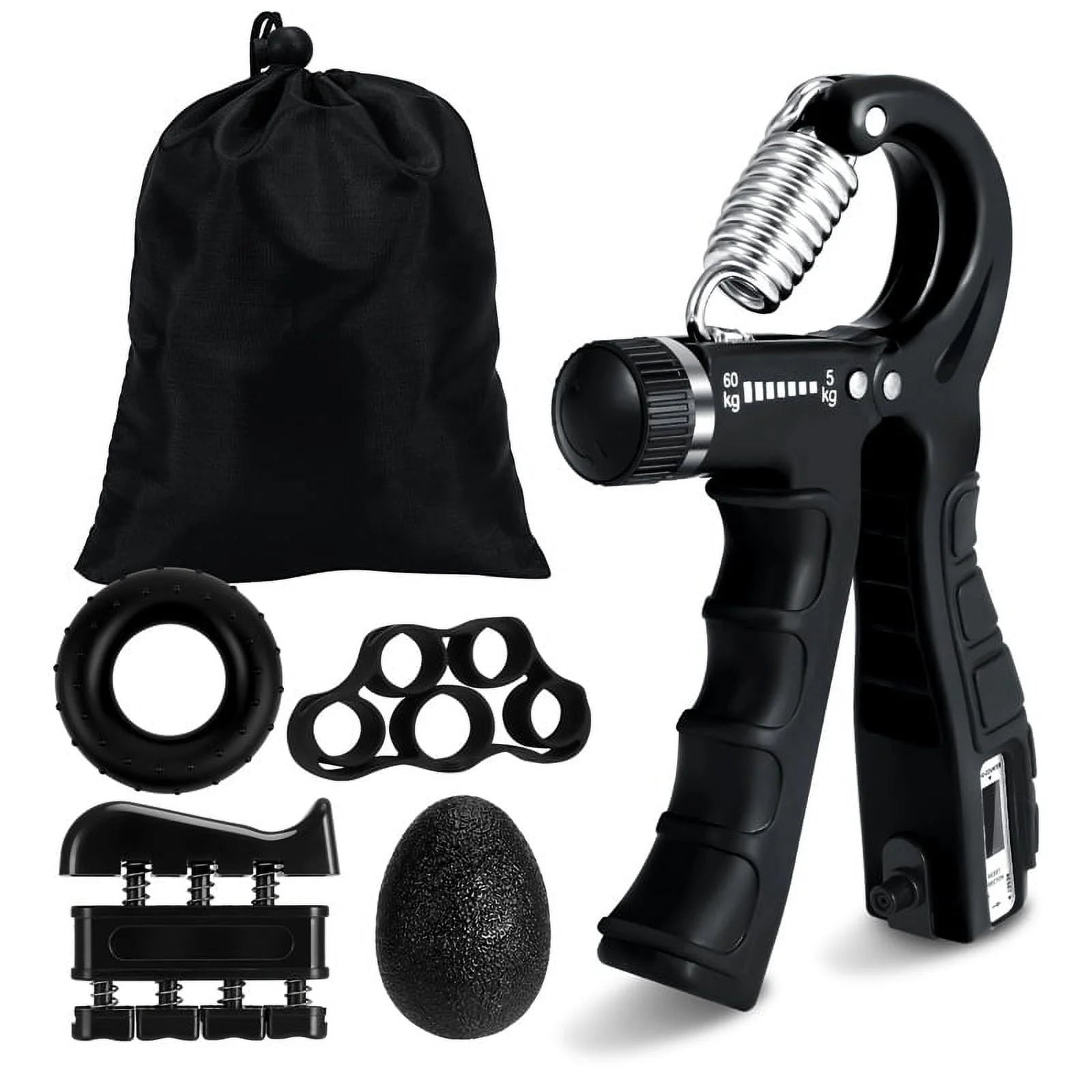 6-Piece Grip Strength Trainer Set – Adjustable Hand Gripper, Forearm & Finger Exercisers for Muscle Building & Recovery