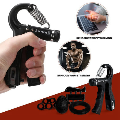 6-Piece Grip Strength Trainer Set – Adjustable Hand Gripper, Forearm & Finger Exercisers for Muscle Building & Recovery
